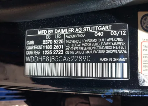 2012 Mercedes-Benz E 350 4Matic z USA, uszkodzony, nr VIN WDDHF8JB5CA622890